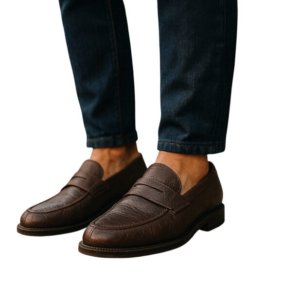 Ermenegildo Zegna COUTURE Lambskin Goodyear Constructed Split Toe Loafer - Picture 1 of 12